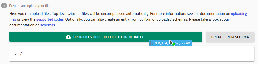 NOMAD GUI Upload DragDrop